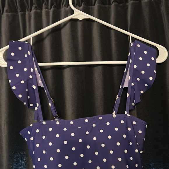 NWOT Pinup Style Polka Dot One Piece Swimsuit - Picture 2 of 5